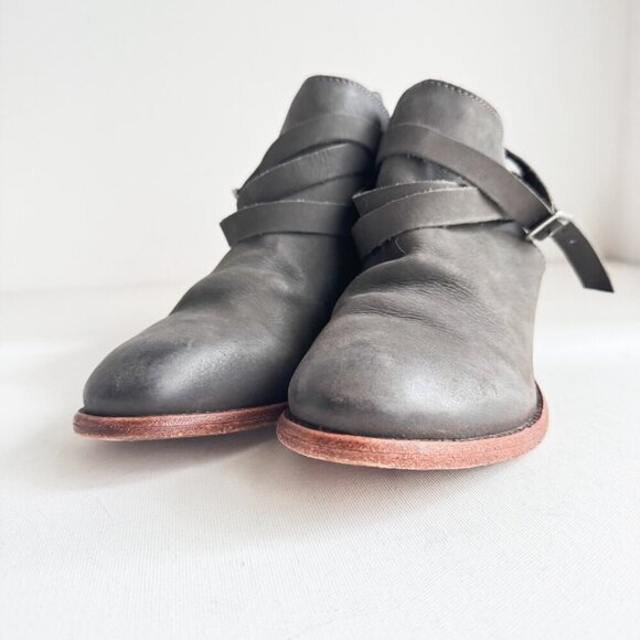 H Hudson London Grey Classic Leather Booties 40 - Picture 3 of 11